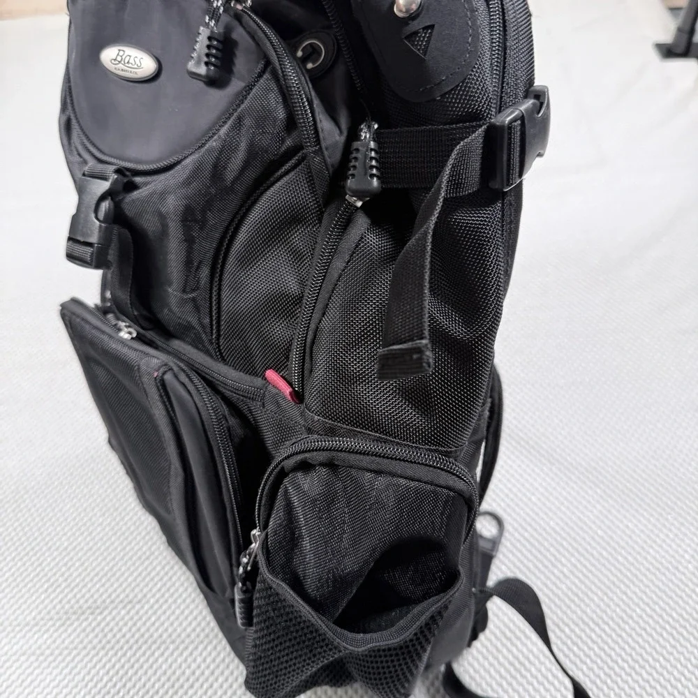 Bass by G.H. Bass Black Multi-Pocket Laptop Backpack Travel Business School Bag